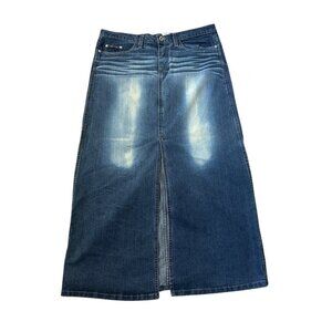 VTG C'est Toi Women's Slit Denim Maxi Skirt Size 15-16 Y2k‎ 90s Cotton Grunge